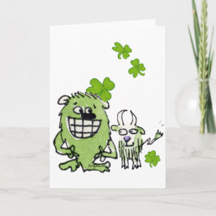 漫画おもしろいの生き物St. Paddys Day Greeting Ca カード