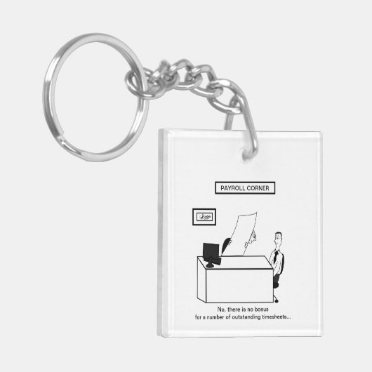 漫画おもしろいの給与ユーモアのキーチェーン キーホルダー (正面左)