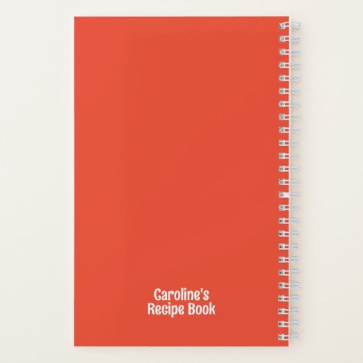 漫画おもしろいの表紙のパーソナライズされたレシピ手帳 ノートブック (裏面)