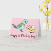 漫画おもしろいの鳥ハッピーファースト・マザー・デイ・カード カード (黄色い花)