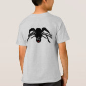 漫画おもしろいの黒いスパイダーハロウィンキッズ Tシャツ (裏面)