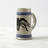 漫画おもしろいの黒スパイダーハロウィーンブラックウィドウ ビールジョッキ (正面右)
