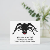漫画おもしろいの黒スパイダーハロウィーンブラックウィドウ ポストカード (スタンド正面)
