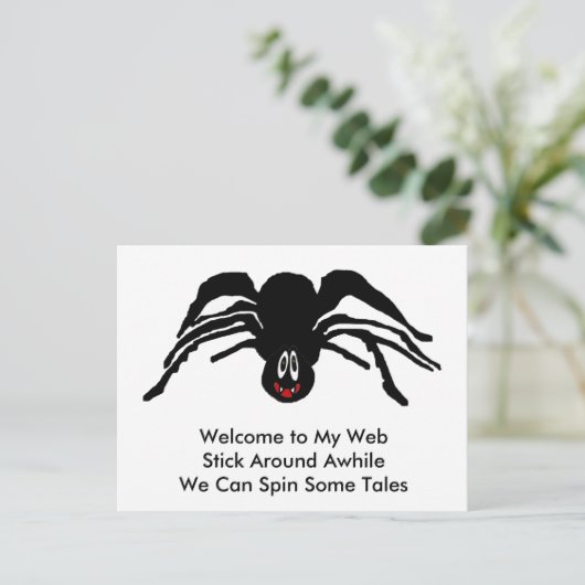 漫画おもしろいの黒スパイダーハロウィーンブラックウィドウ ポストカード (スタンド正面)