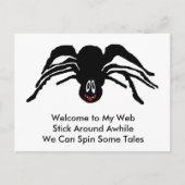 漫画おもしろいの黒スパイダーハロウィーンブラックウィドウ ポストカード (正面)