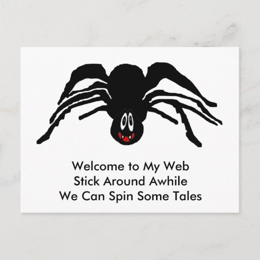 漫画おもしろいの黒スパイダーハロウィーンブラックウィドウ ポストカード (正面)