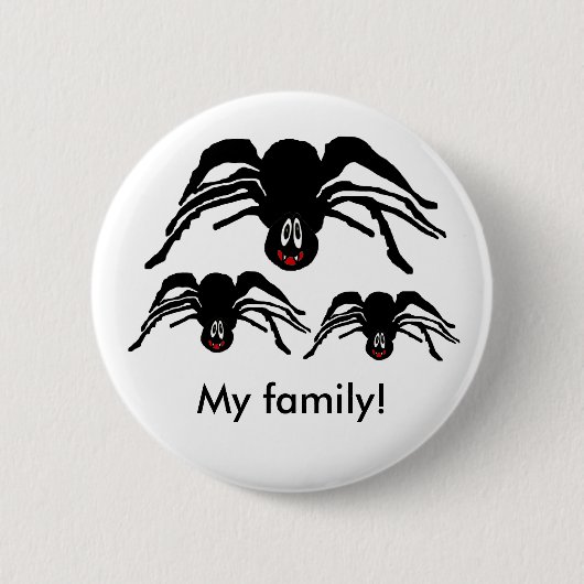 漫画おもしろいの黒スパイダーハロウィーンブラックウィドウ 缶バッジ (正面)