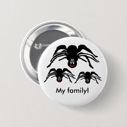 漫画おもしろいの黒スパイダーハロウィーンブラックウィドウ 缶バッジ (正面&裏面)