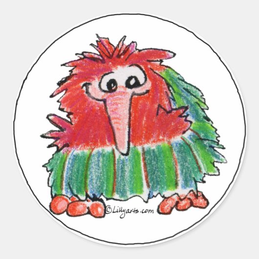 漫画おもしろいのKiwi Bird 3ラウンドステッカー ラウンドシール (正面)