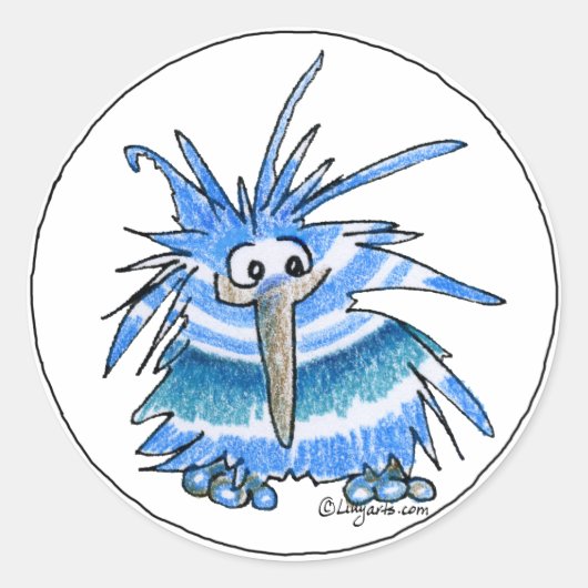 漫画おもしろいのKiwi Bird 5ラウンドステッカー ラウンドシール (正面)