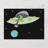 漫画おもしろいエイリアンと地球はがき ポストカード (正面)