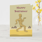 漫画おもしろいエジプトのミイラのピラミッドカスタム型 カード (黄色い花)