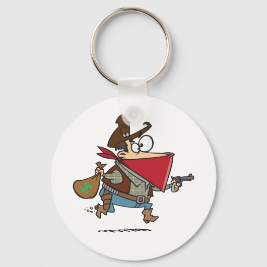 漫画おもしろいカウボーイバンディット泥棒 キーホルダー (正面)