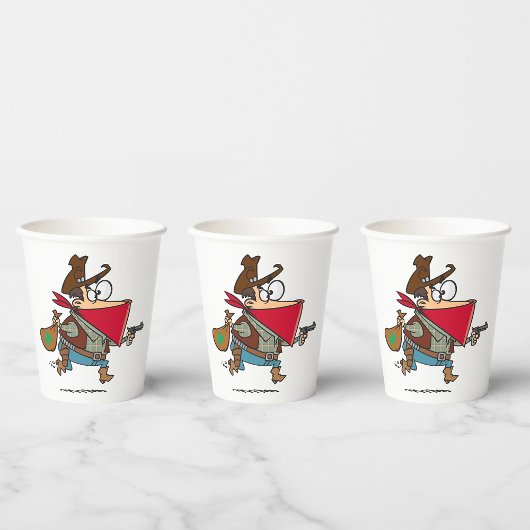 漫画おもしろいカウボーイバンディット泥棒 紙コップ