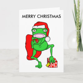 漫画おもしろいカエルSanta Merry Christmas シーズンカード