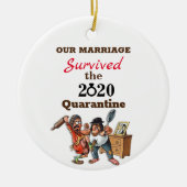 漫画おもしろいカップル結婚2020検疫 セラミックオーナメント (正面)