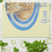 漫画おもしろいキャラクターの青帽子とアップルパイ キッチンタオル (折り畳み)