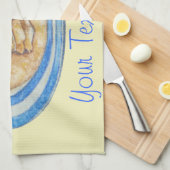 漫画おもしろいキャラクターの青帽子とアップルパイ キッチンタオル (四つ折り)