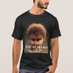 漫画おもしろいキャラクター黒Tシャツ、皮肉 Tシャツ