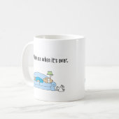 漫画おもしろいコーヒーマグ。「終わったらわたしを起こせ」 コーヒーマグカップ (正面左)