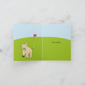 漫画おもしろいゴールデンレトリエバーゴルフジョーク誕生日 カード (内部)