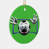 漫画おもしろいサッカーボール セラミックオーナメント (右)
