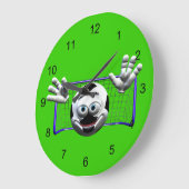 漫画おもしろいサッカーボール ラージ壁時計 (傾斜)