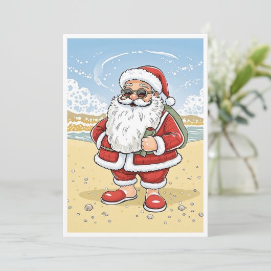 漫画おもしろいサンタクロースメリークリスマス シーズンカード (スタンド正面)