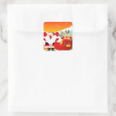 漫画おもしろいサンタクロース スクエアシール (バッグ)