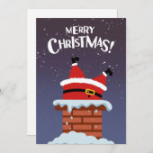 漫画おもしろいサンタクロースStuck Chimney シーズンカード (正面/裏面)