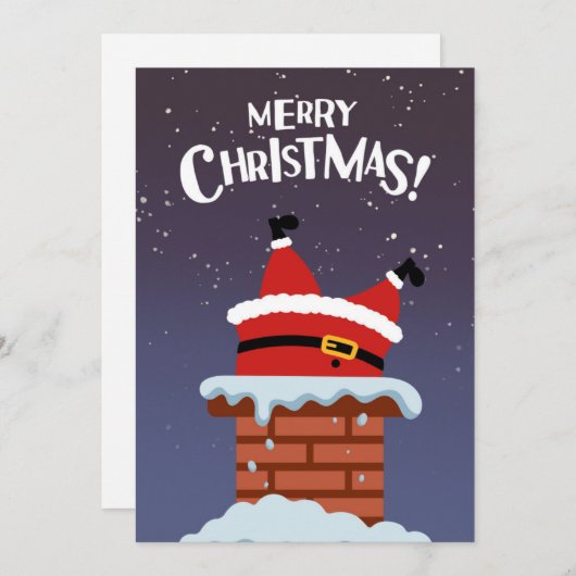 漫画おもしろいサンタクロースStuck Chimney シーズンカード (正面/裏面)