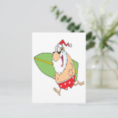 漫画おもしろいサーファーサーフィンサンタクロース シーズンポストカード (スタンド正面)