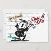 漫画おもしろいシニア男性🎓卒業生（年を追加） 招待状 (正面)