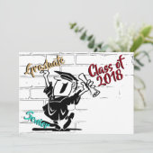 漫画おもしろいシニア男性🎓卒業生（年を追加） 招待状 (スタンド正面)