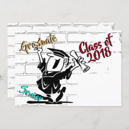 漫画おもしろいシニア男性🎓卒業生（年を追加） 招待状