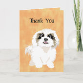漫画おもしろいシーズー（犬）Tzu犬パンありがとう カード (正面)