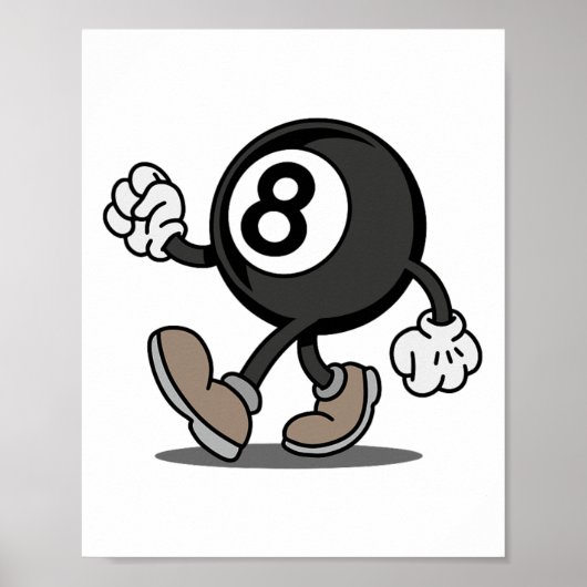 漫画おもしろいスヌーカーのビリヤード選手8ll ポスター (正面)
