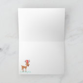 漫画おもしろいトナカイ鹿クリスマスサンタハット カード (内部)