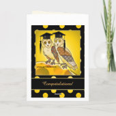 漫画おもしろいフクロウ卒業祝いカード カード (裏面)