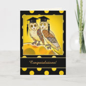 漫画おもしろいフクロウ卒業祝いカード カード (正面)