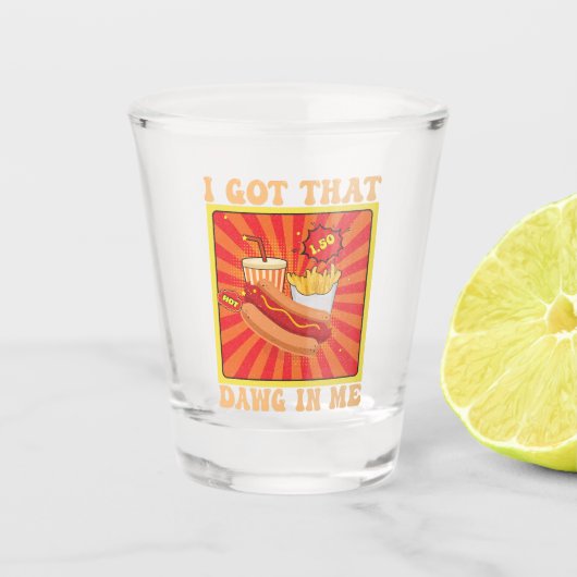 漫画おもしろいホットドッグI得そのDawg ショットグラス (正面)