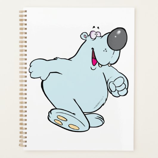 漫画おもしろいポーラベア可愛いブルーキャラクター プランナー手帳 (正面)