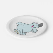 漫画おもしろいポーラベア可愛いブルーキャラクター ペーパープレート (アングル)