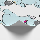 漫画おもしろいポーラベア可愛いブルーキャラクター ラッピングペーパー