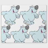 漫画おもしろいポーラベア可愛いブルーキャラクター ラッピングペーパー (フラット)