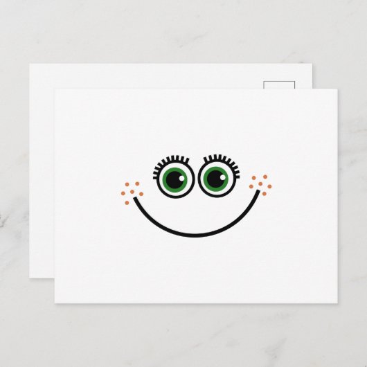 漫画おもしろいマンガ表現豊かなハッピーFreckle顔 ポストカード (正面/裏面)