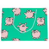 漫画おもしろいマンガ豚ベビー選択カラーL G ラージペーパーバッグ (正面)