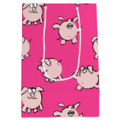 漫画おもしろいマンガ豚新生児選択カラーM G ミディアムペーパーバッグ (裏面)