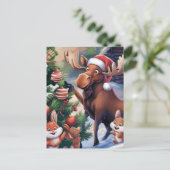 漫画おもしろいムース飾のクリスマスツリー ポストカード (スタンド正面)