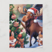 漫画おもしろいムース飾のクリスマスツリー ポストカード (正面)